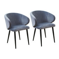 ESSZIMMERSTÜHLE AUDREY (2er Set) - Dunkelgrau/Schwarz, Textil/Metall (57/77/56cm) - SVITA