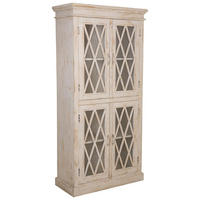 VITRINE aus Holz und Glas 90x40x183 cm - Beige, Holz (90/183/40cm) - Wanderlust