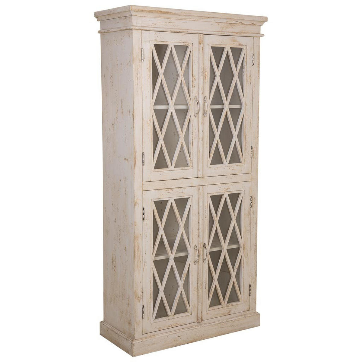 VITRINE aus Holz und Glas 90x40x183 cm - Beige, Holz (90/183/40cm) - Wanderlust