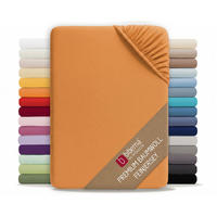 SPANNBETTTUCH Premium Jersey nektarine, 140x200 cm - 160x200 cm - Orange, Textil (160/200cm) - biberna
