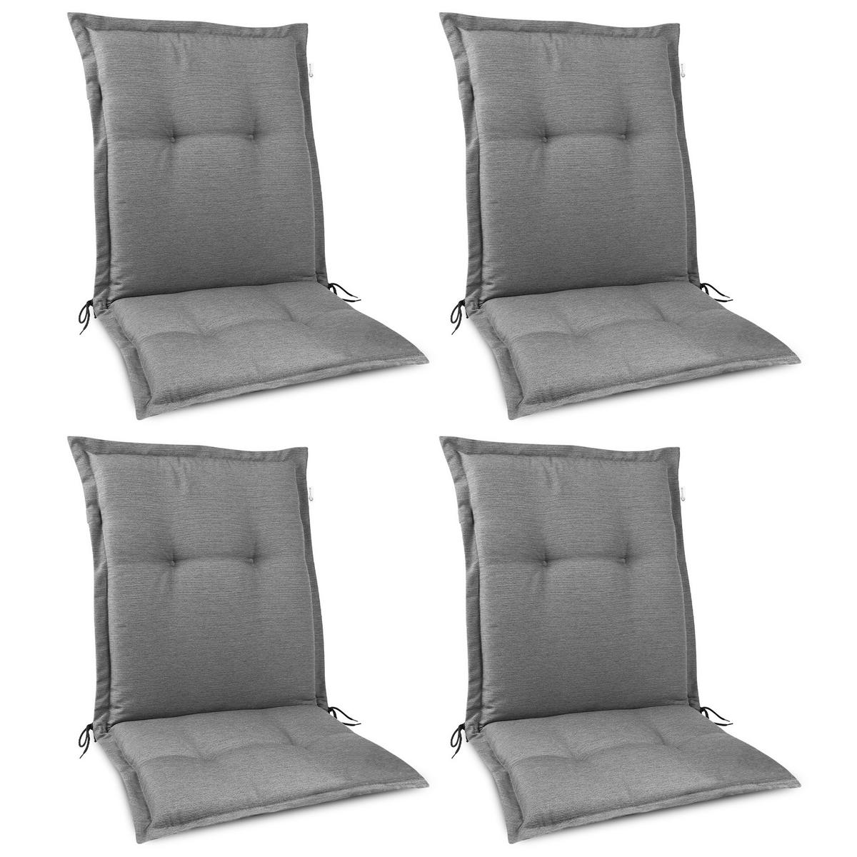 NIEDERLEHNERAUFLAGE HighLux NL 105/50/7cm Hellgrau 4tlg - Hellgrau, Textil (50/7/105cm) - Beautissu 