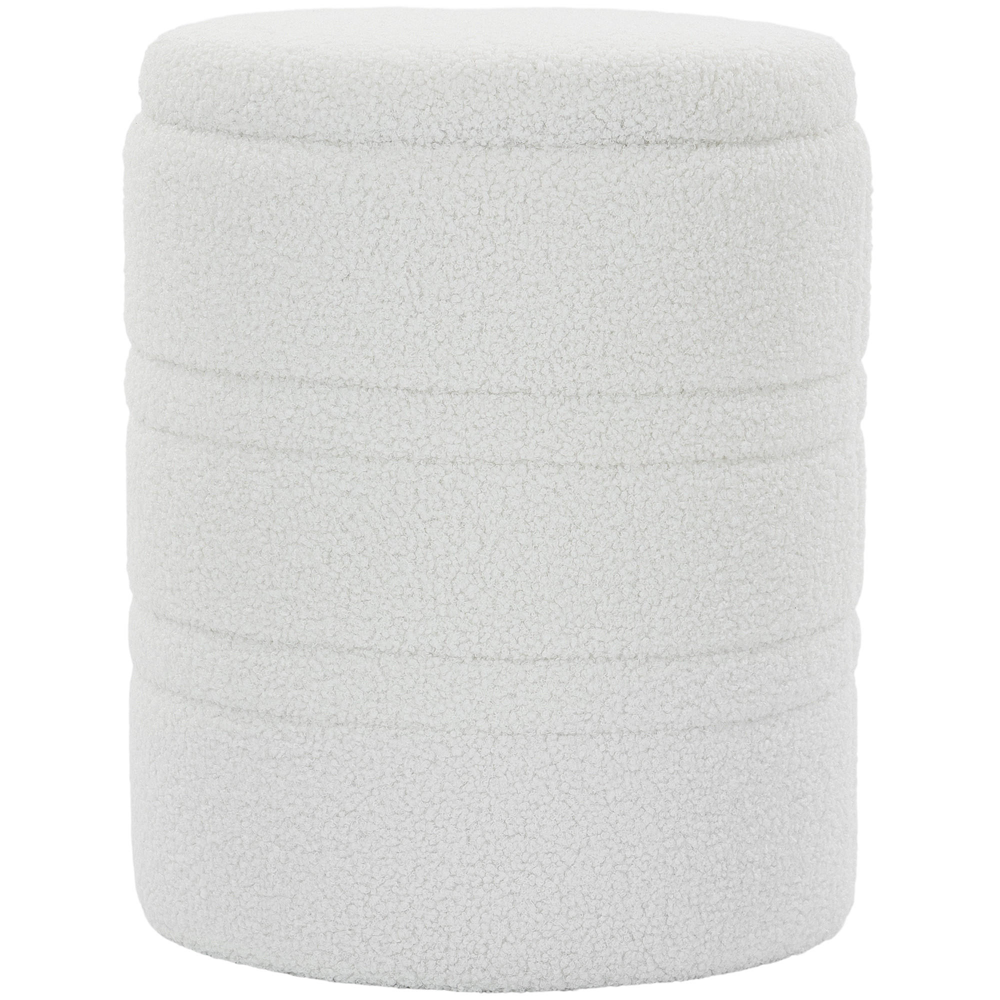 AUFBEWAHRUNGSHOCKER Sherpa (70% Polyester, 30% Acryl) Weiß - Weiß, Kunststoff/Textil (36.5/46.5/36.5cm) - HOMCOM
