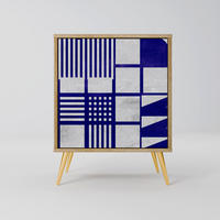 SIDEBOARD THE RIGHT PLACES, Eichefarben, 57,5x42x75,5 cm, Goldfarbene Metallfüße - Eichefarben/Goldfarben, Holzwerkstoff/Metall (57.5/75.5/42cm) - SpaceRebels