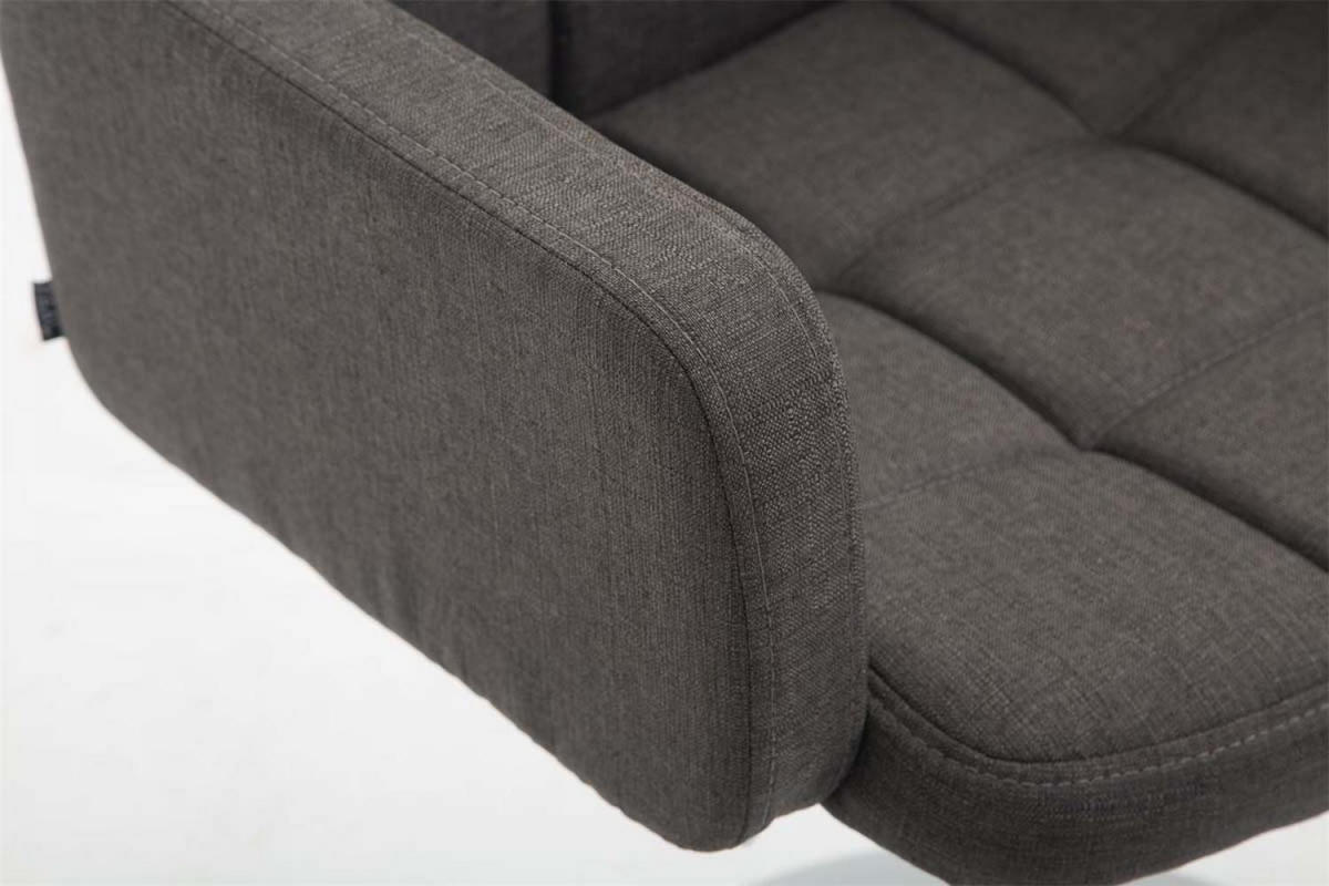 DREHSTUHL Stoff dunkelgrau - Chromfarben/Dunkelgrau, Textil/Metall (58/80/48cm) - CLP