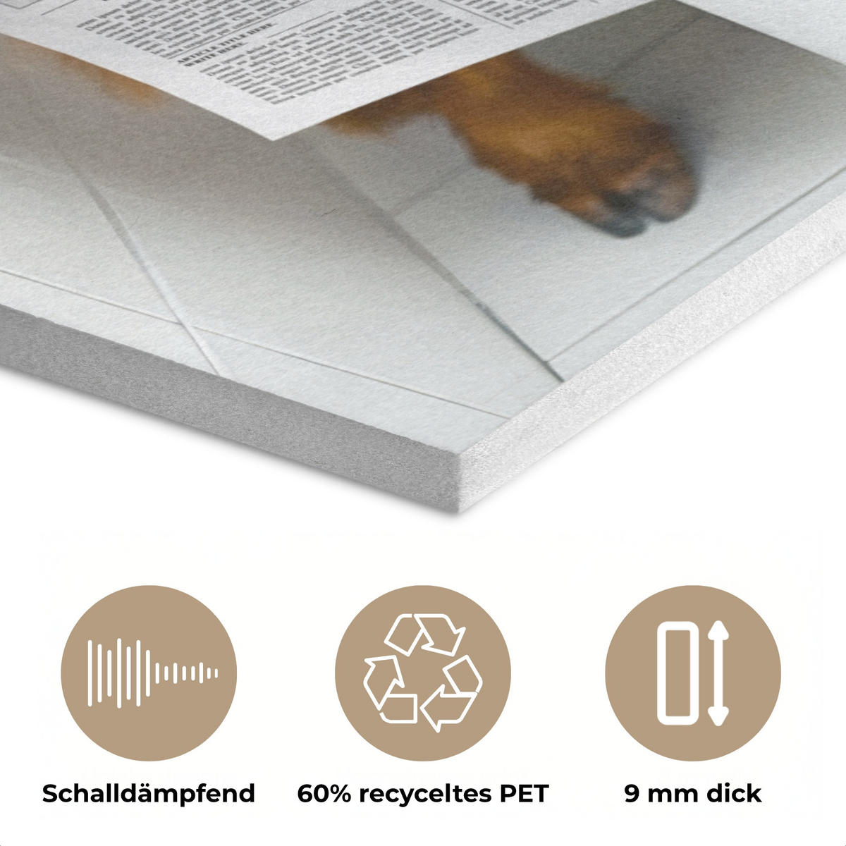 AKUSTIKPANEEL Schottisches Hochlandrind - Tier - Zeitung - Toilette 70x100 cm - Kastanienfarben, Textil (70/0.9/100cm) - MuchoWow