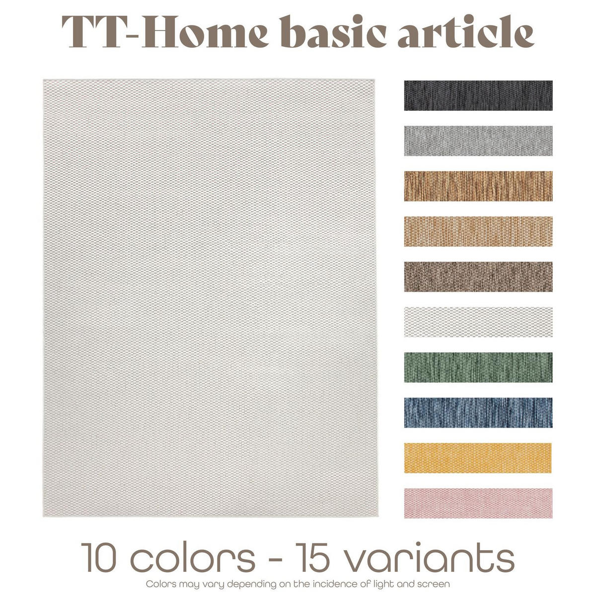 OUTDOORTEPPICH Elfenbein 140 x 200 cm - Weiß, Kunststoff (140/200cm) - TT Home