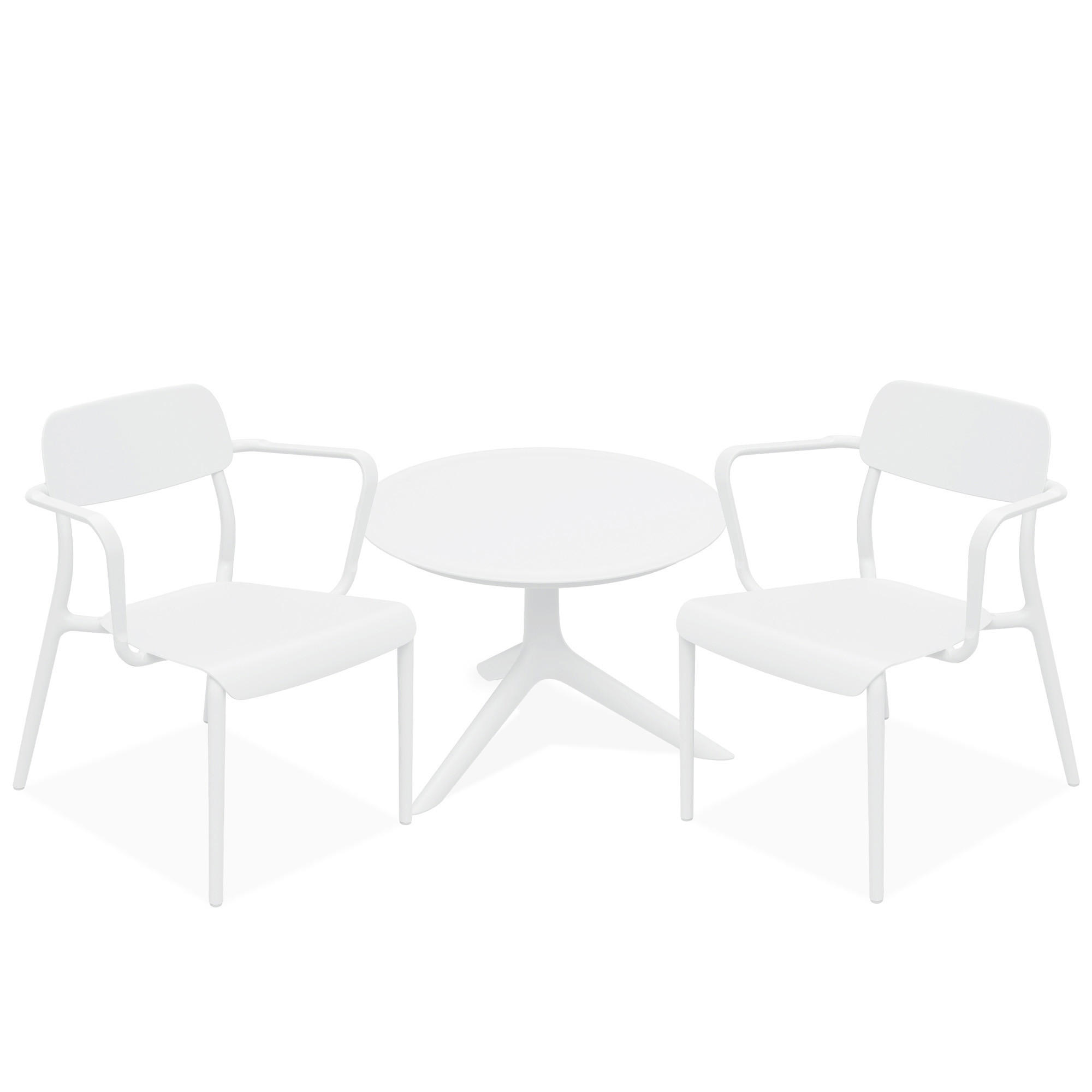 GARTENMÖBEL-SET GALIO, 3-tlg - Weiß, Kunststoff - KONSIMO®