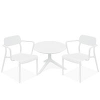 GARTENMÖBEL-SET GALIO, 3-tlg - Weiß, Kunststoff - KONSIMO®
