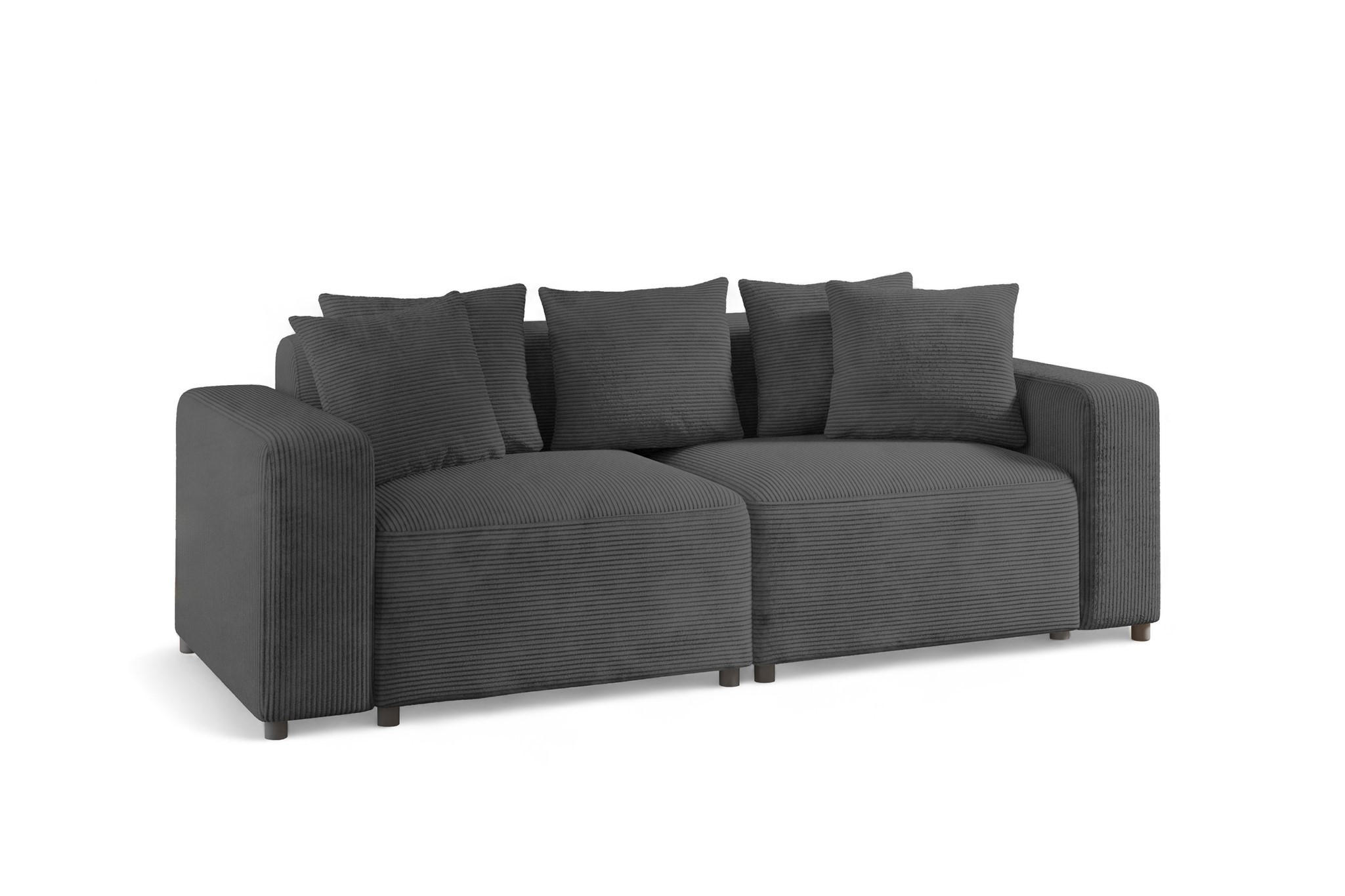 SOFA Megan 2-sitzer In Poso - Dunkelgrau, Holzwerkstoff/Textil (236/75/98cm) - Fun Möbel
