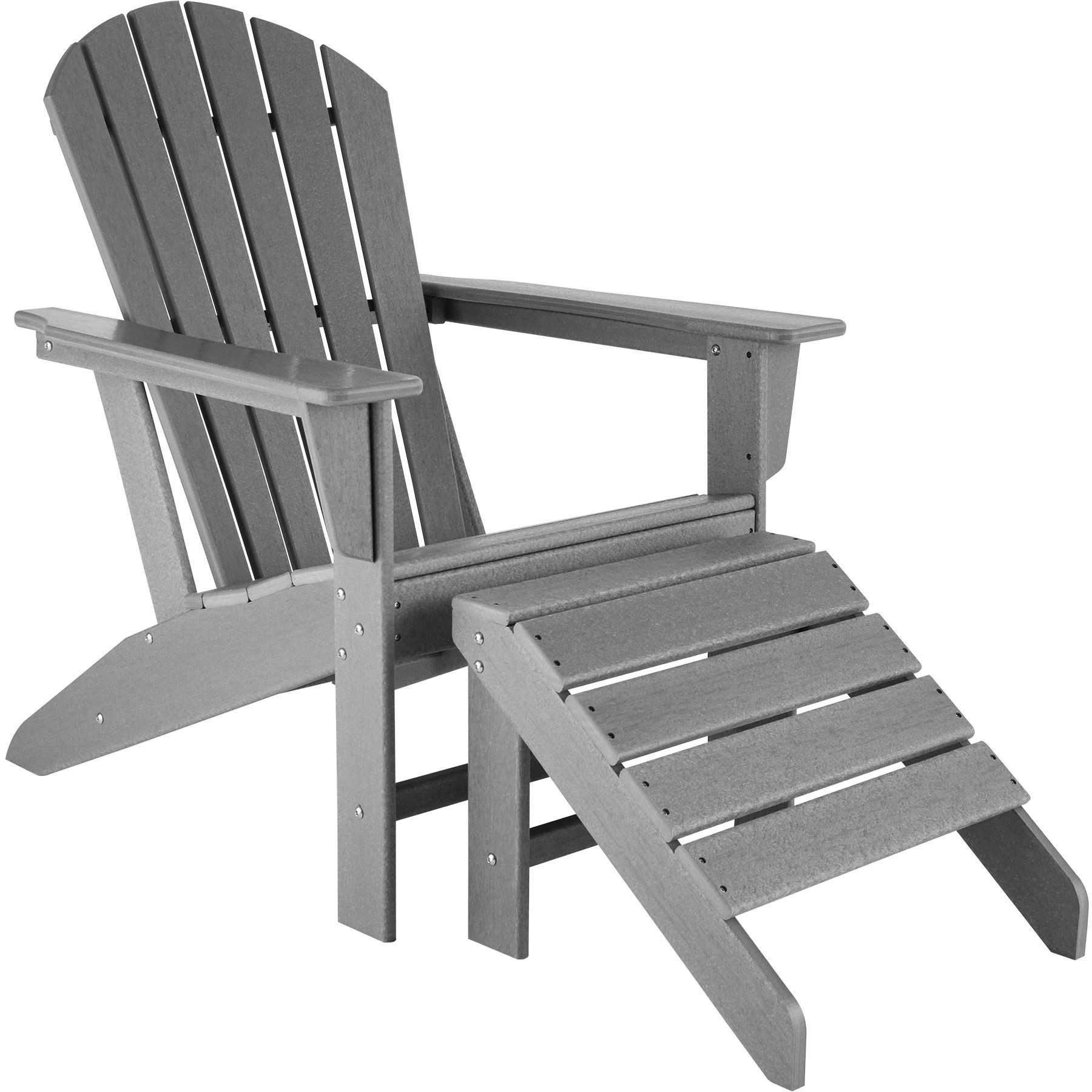 GARTENSTUHL mit Fußablage,Belastbarkeit Sitzfläche 120 kg,hellgrau - Hellgrau, Kunststoff (79/97/83cm) - tectake