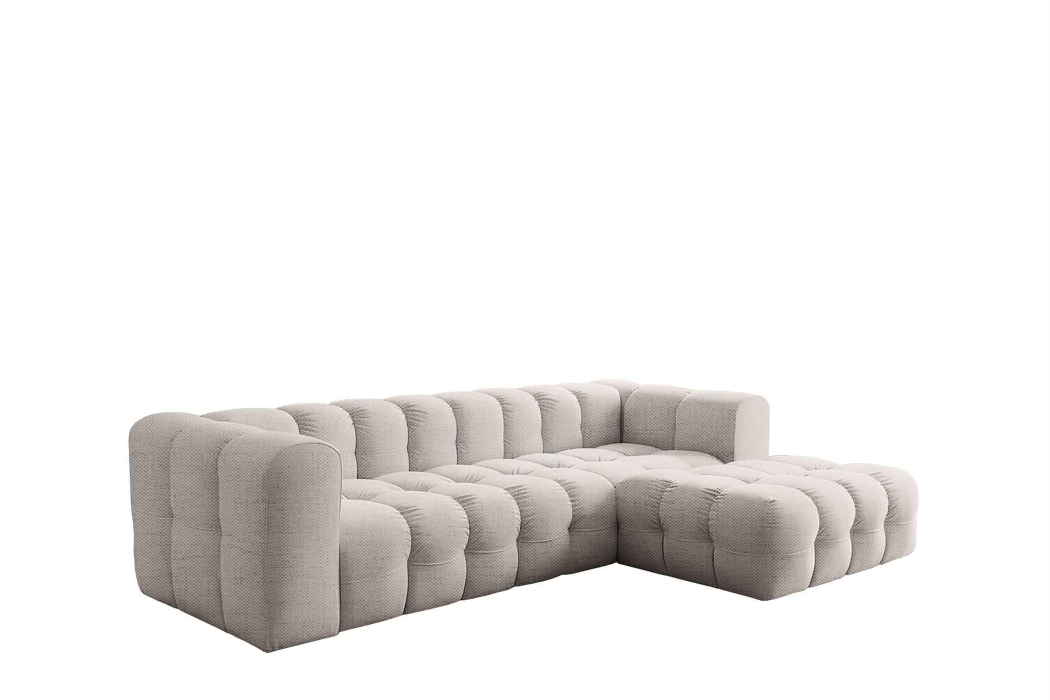 ECKSOFA Solvie In Moly - Creme, Holzwerkstoff/Textil (290/193cm) - Fun Möbel