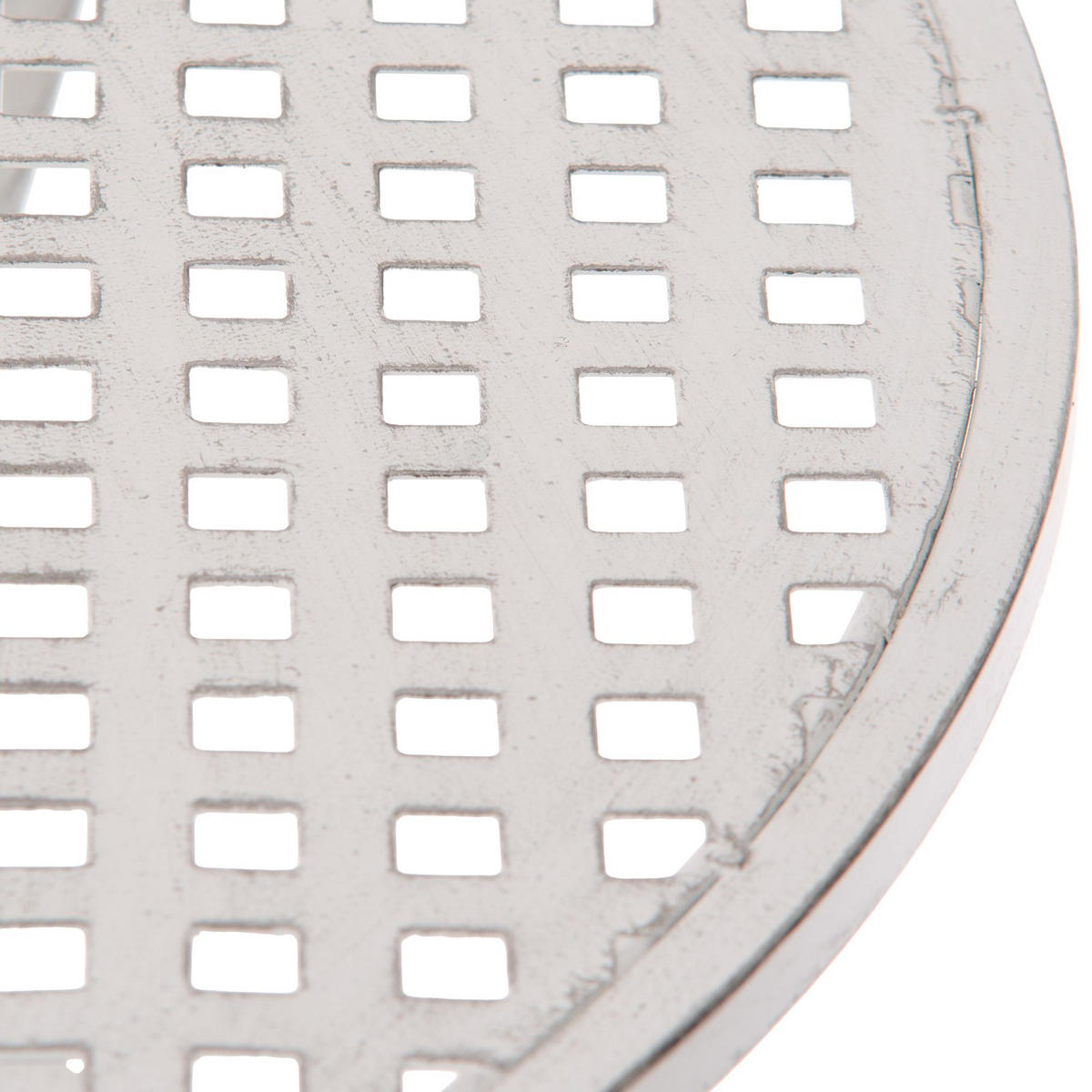 GARTENBEISTELLTISCH rund Ø70 cm Metall antik weiß - Weiß, Metall (70/70/74cm) - CLP
