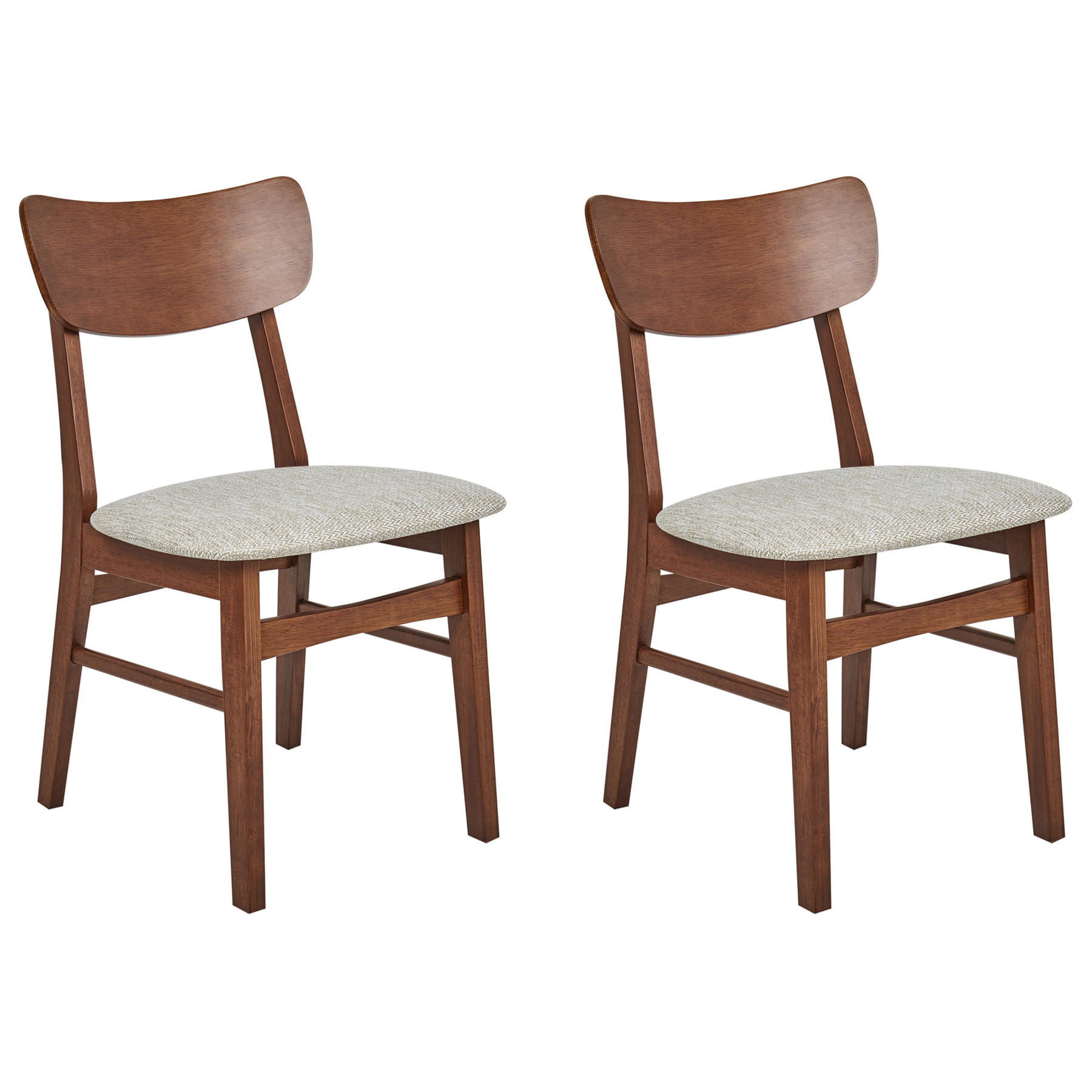ESSZIMMERSTUHL 2er-Set Holz Braun/Beige Anoka - Beige, Holz (45/80/50cm) - Beliani