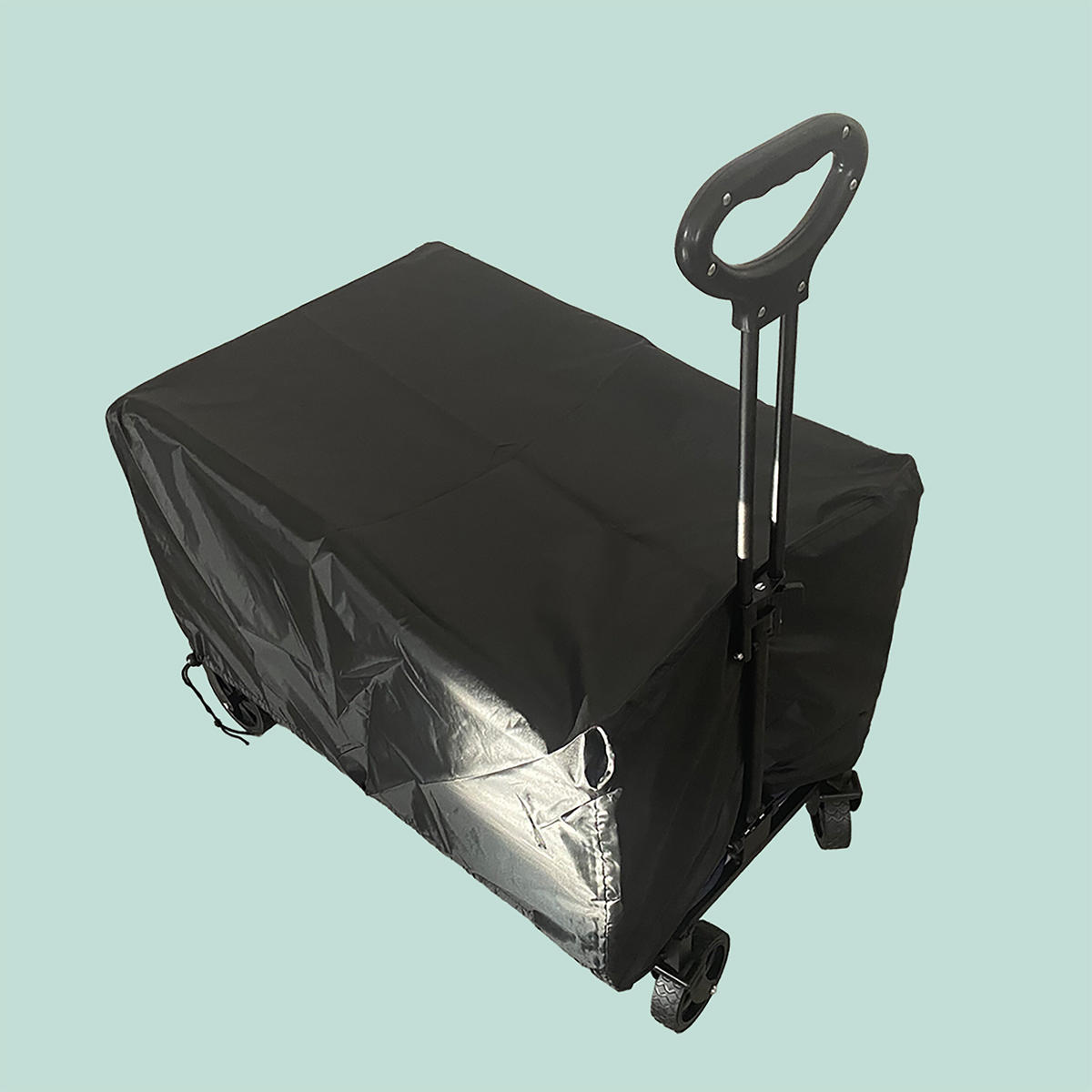 TRANSPORTVAGN Svart hopfällbar 120 l - Svart, Textil/Metall (50/97/76cm) - Relaxdays