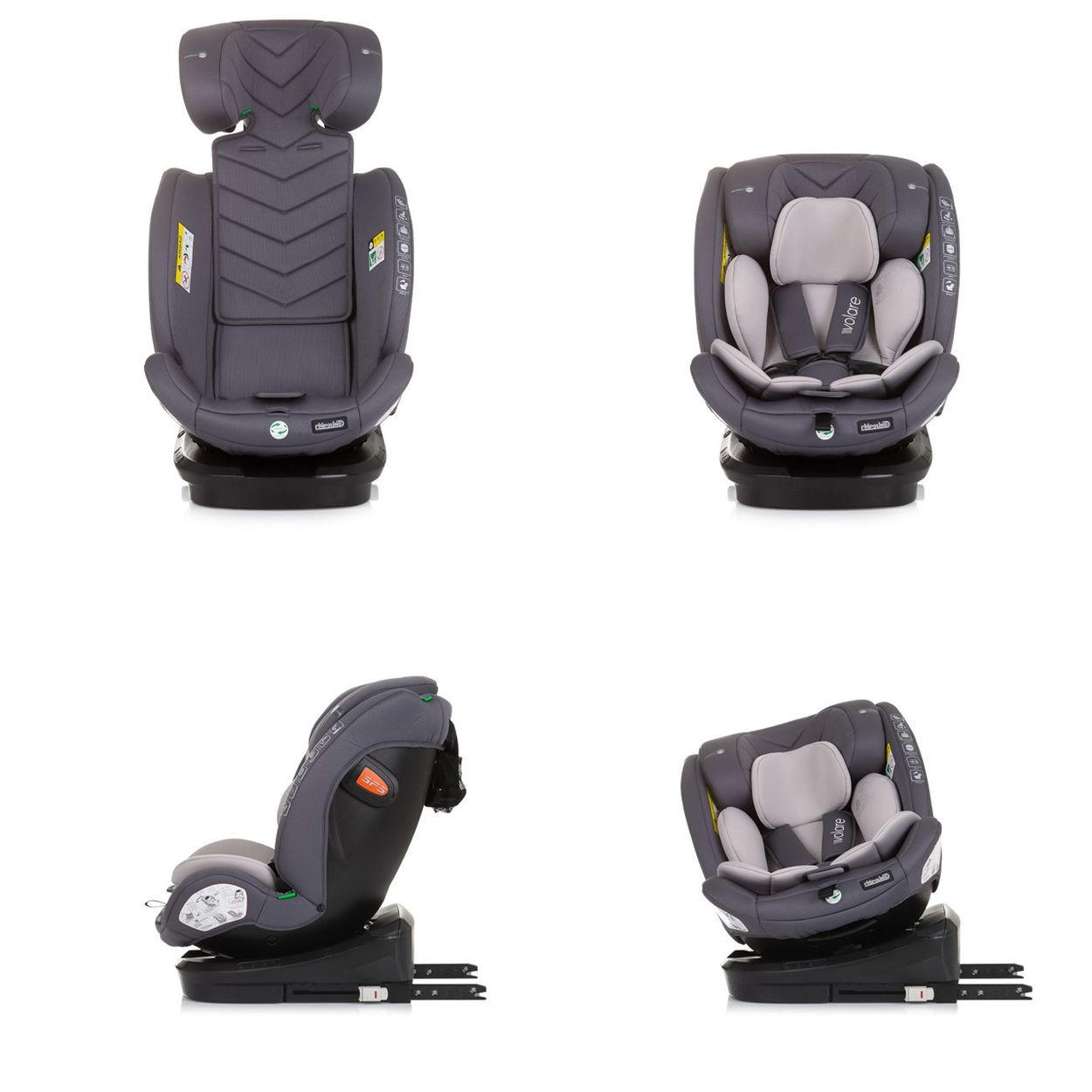KINDERSITZ Volare i-Size (40-150cm) grau Isofix, drehbar, SPS, Top Tether - Grau, Kunststoff (46/78/42cm) - Chipolino
