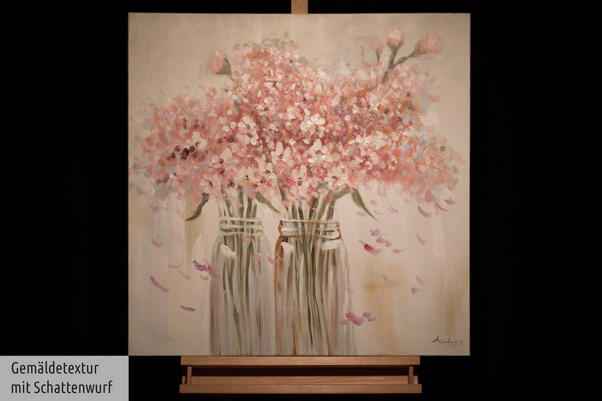 ÖLGEMÄLDE 80/80 cm - Pink, Holz/Textil (1.48/80cm) - KUNSTLOFT