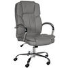 CHEFSESSEL Lederlook Grau - Chromfarben/Grau, Textil/Metall (62/115/70cm) - CLP