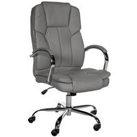 CHEFSESSEL Lederlook Grau - Chromfarben/Grau, Textil/Metall (62/115/70cm) - CLP
