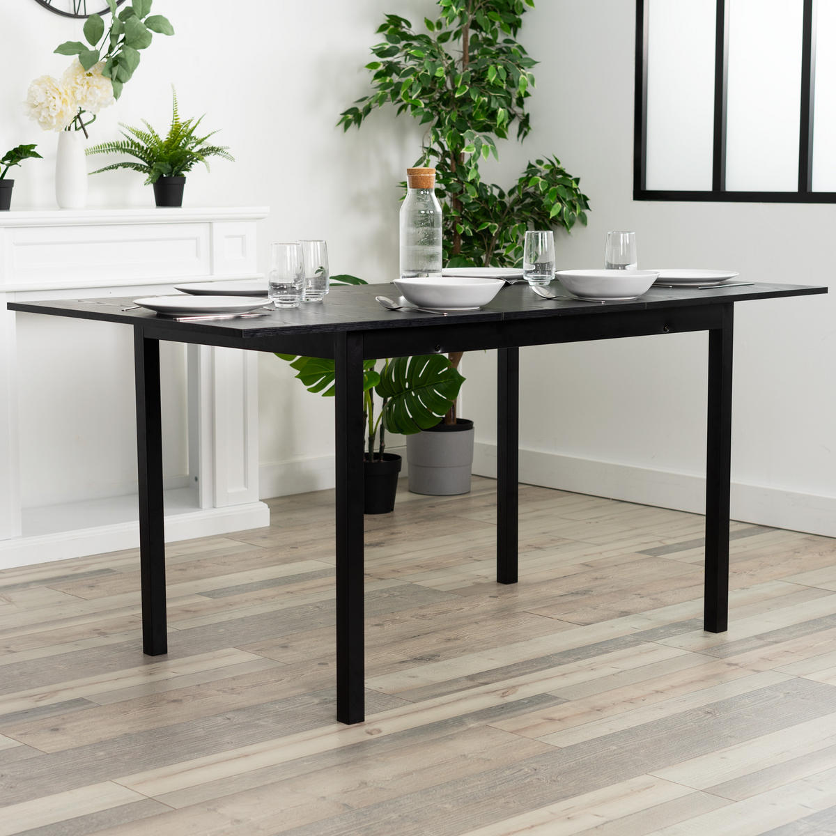 ESSTISCH Composite wood in Schwarz - Schwarz, Holzwerkstoff (160/80/75cm) - Meubles Cosy