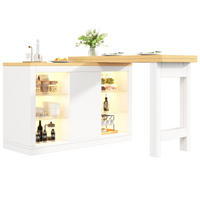 KÜCHENINSEL 120-197×40×72 cm aus MDF und Metall mit 360° drehbarer ausziehbarer Tischplatte, weiß - Weiß, Holzwerkstoff (197/72/40cm) - Luhomfu