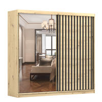 SCHWEBETÜRENSCHRANK Werona 2D Artisan Eiche/Artisan Eiche 233 cm - Alufarben/Schwarz, Glas/Holzwerkstoff (233/218/61cm) - imoebel24