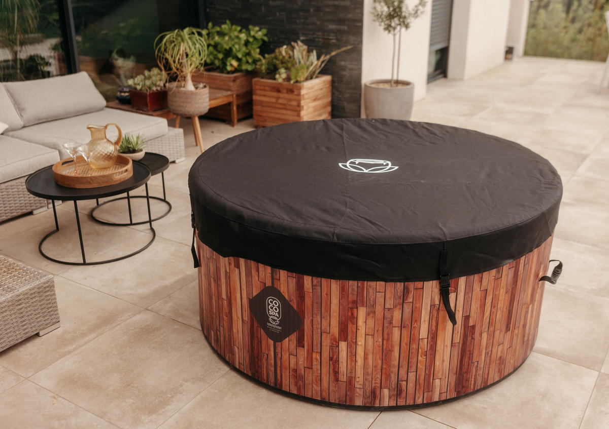 WHIRLPOOL Aufblasbar Exotik 150 cm Durchmesser 800 Liter Motor 2240 W Für bis zu 4 Personen - Rotbraun, Kunststoff (150/70/70cm) - COCO SPA