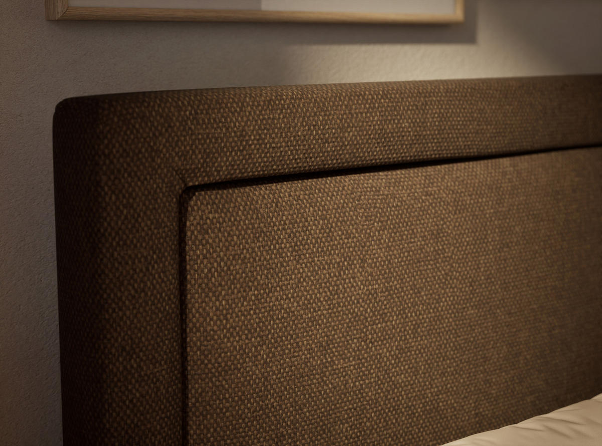 BOXSPRINGBETT Fresco 180/200 cm, in Braun, Bettkasten, Matratze, Topper - Schwarz/Braun, Holz/Holzwerkstoff (180/200cm) - Maison de Reve