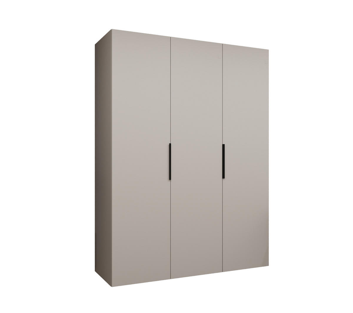 DREHTÜRENSCHRANK 202/150/52 3-türig - Kaschmir/Schwarz, Holz (150/202/52cm) - MÖBEL KRYSPOL