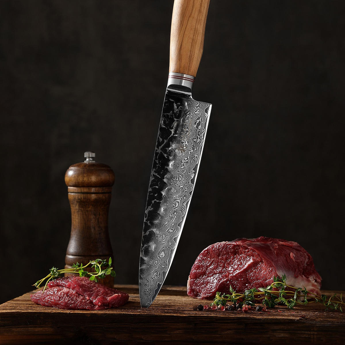 CHEFMESSER 20 cm - Braun, Holz/Metall (33cm) - Wakoli