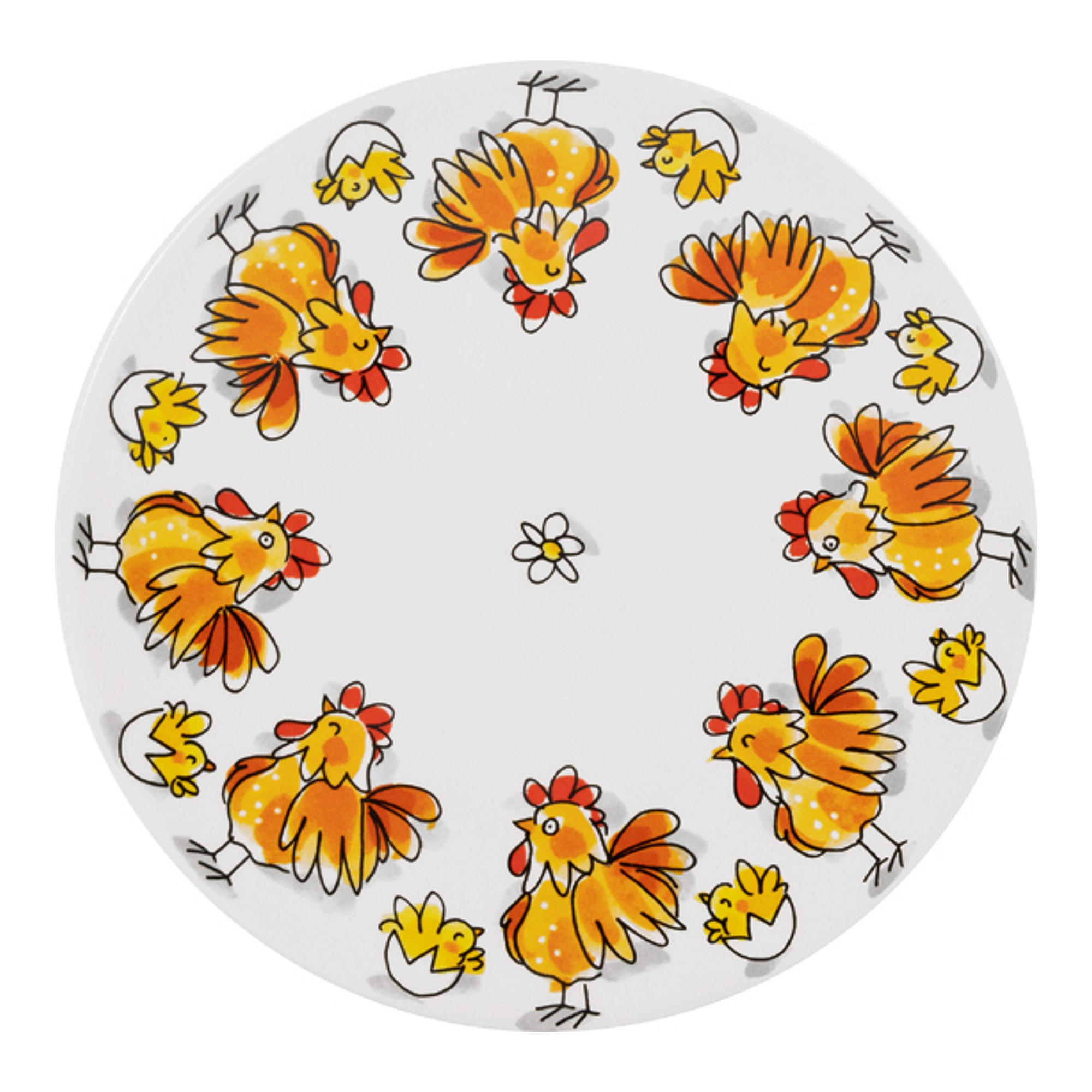 TELLER Osterhühner in Bunt - 22cm - Multicolor, Keramik (21.8/21.8/2.5cm) - Blond Amsterdam
