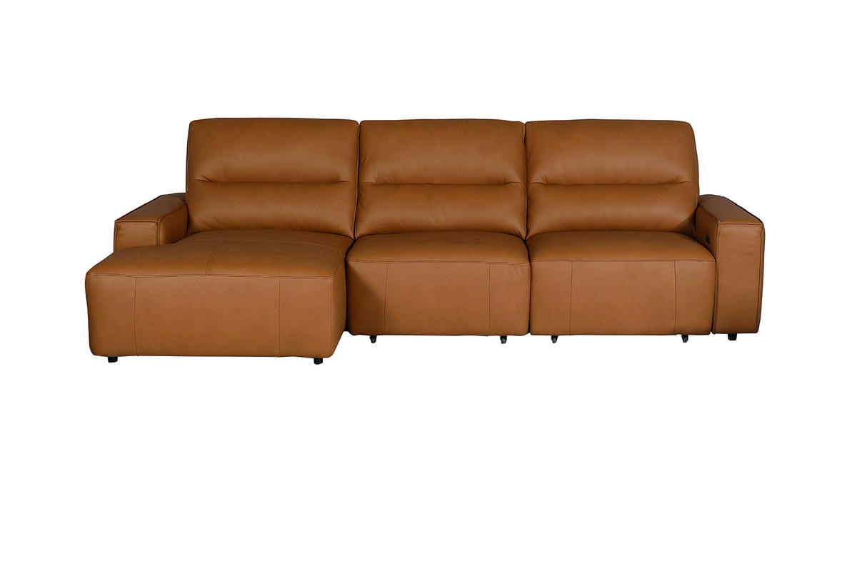BIGSOFA DORI Braun Leder - Dunkelbraun/Schwarz, Leder/Kunststoff (288/92/164cm) - KAWOLA