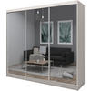 SCHWEBETÜRENSCHRANK Debra II 240/216/61 kaschmir mit Spiegel und Schubladen - Kaschmir, Holzwerkstoff (240/216/61cm) - Beautysofa