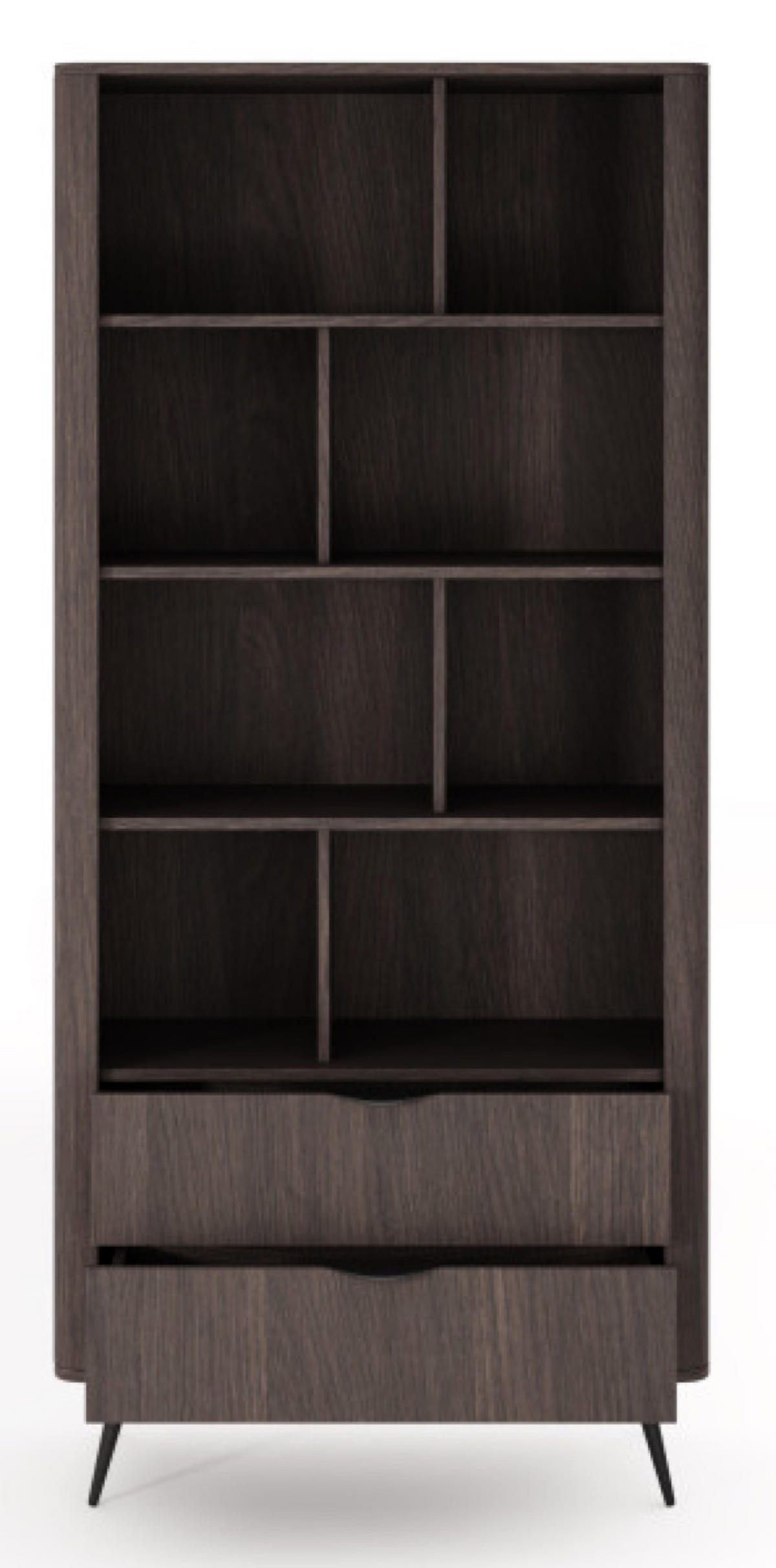 REGAL Metall Schwarz ERIS Teilweise Geschlossen - Schwarz, Holzwerkstoff (88.2/193.8/38cm) - Sepro Meble