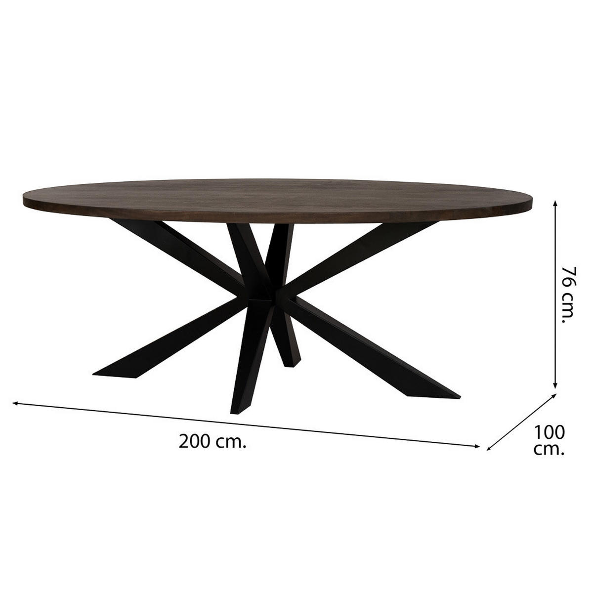 ESSTISCH aus Holz 200x100x76 cm - Braun, Holz (100/200/76cm) - Wanderlust