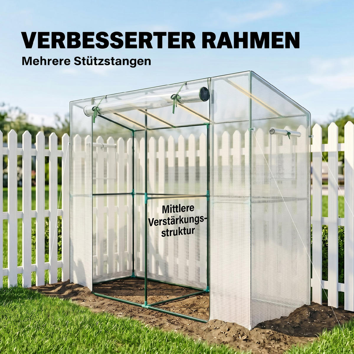 GEWÄCHSHAUS, 200L x 76B x 170H cm - Weiß, Metall (76/170/200cm) - Outsunny