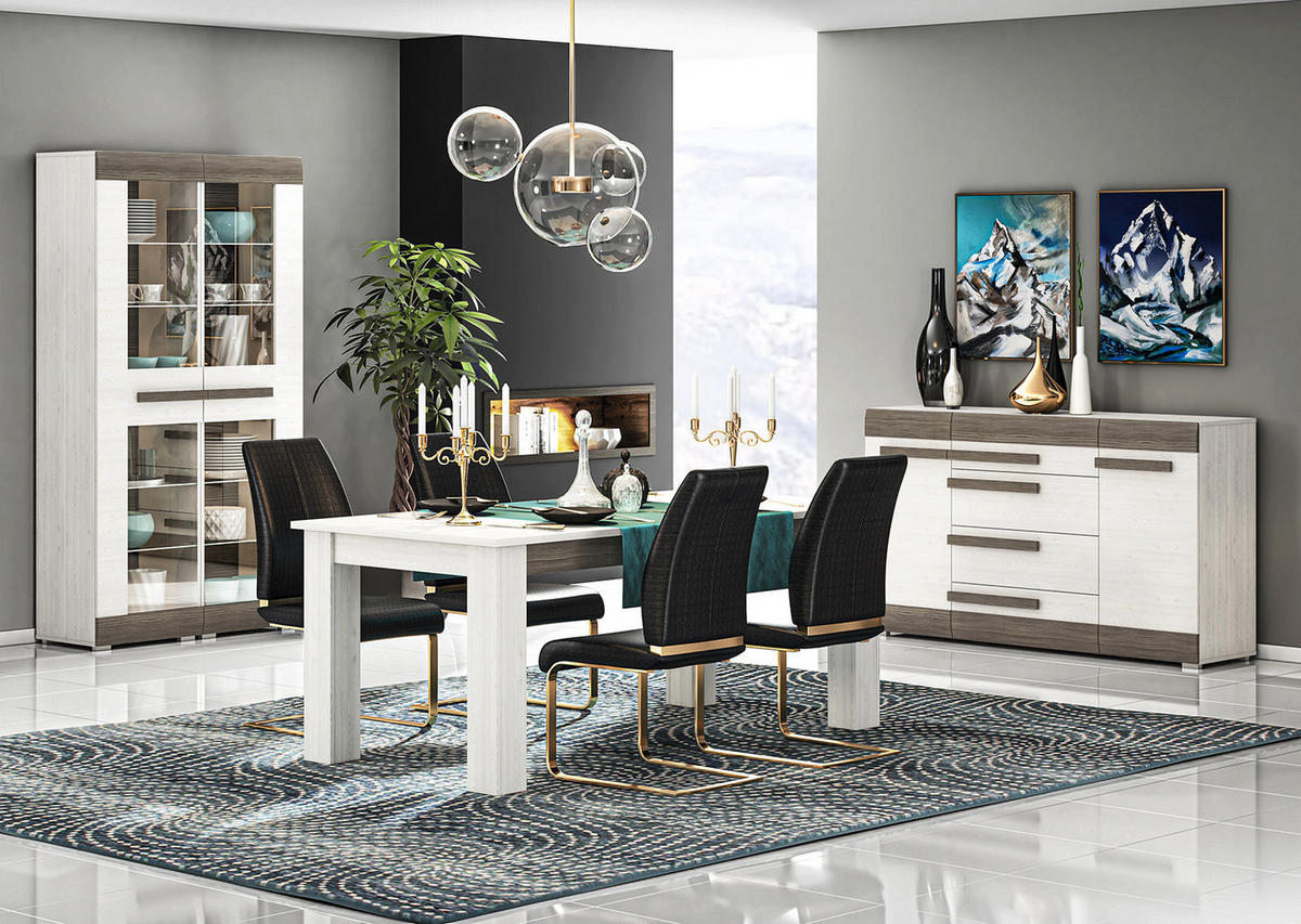 KOMMODE – 138 cm – Blanco – Grau / Kieferfarben - Grau/Kieferfarben, Holzwerkstoff (138/96/42cm) - hi-markt