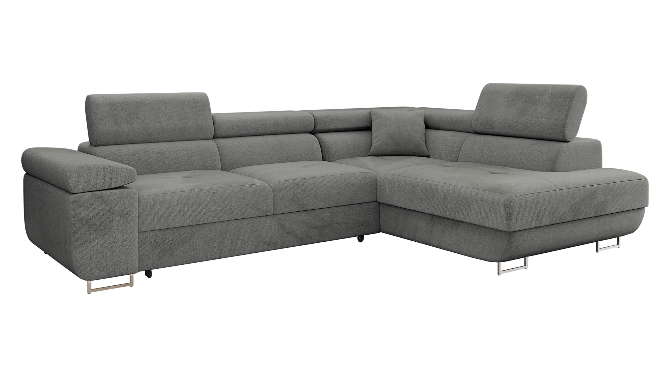 ECKSOFA Torezio, Seite: Rechts - Dunkelgrau, Holz/Textil (274/203cm) - MIRJAN24