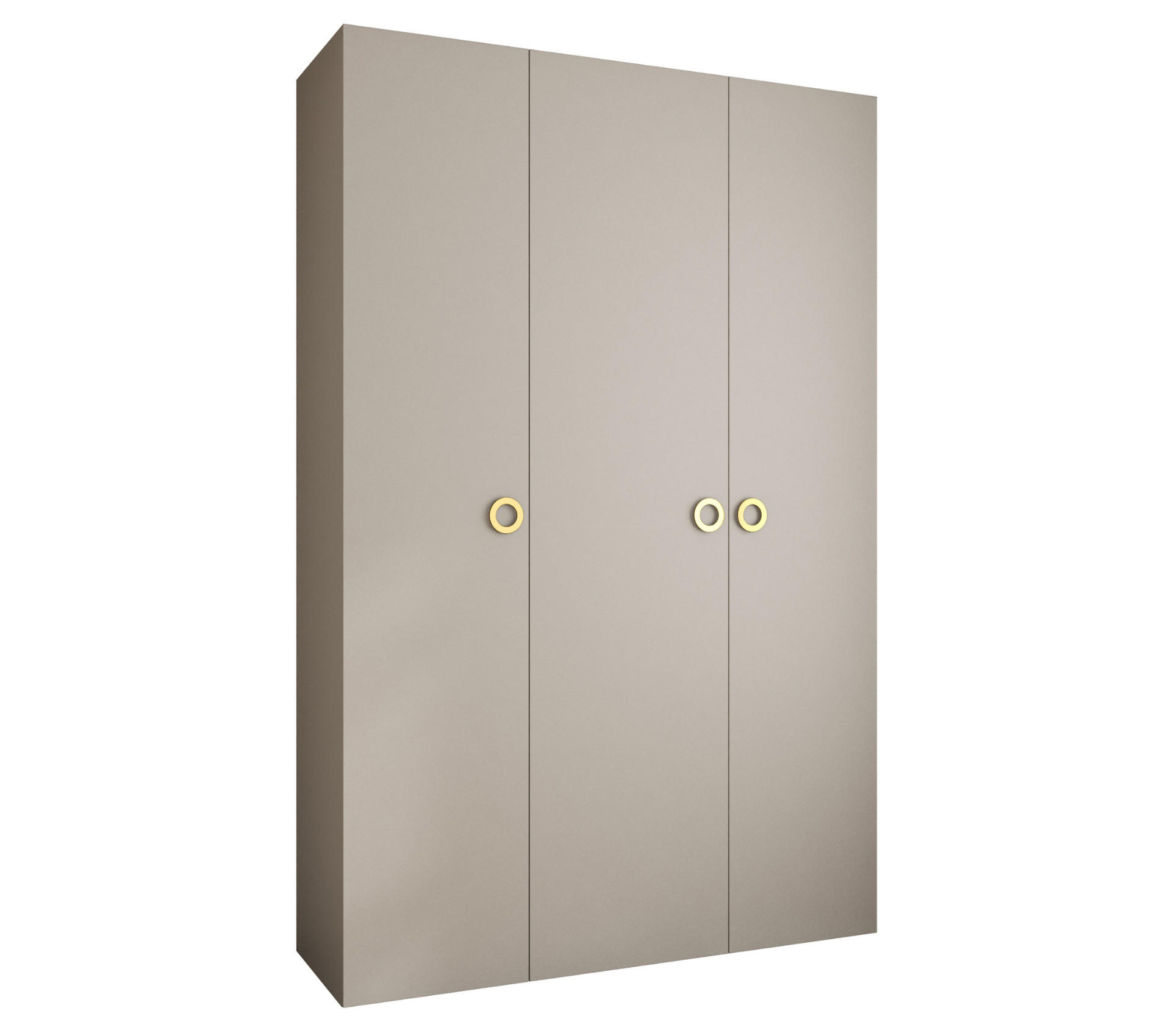 DREHTÜRENSCHRANK 245,5/160/50 3-türig - Kaschmir/Goldfarben, Holz/Metall (160/245.5/50cm) - Abiks Möbel