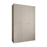 DREHTÜRENSCHRANK 245,5/160/50 3-türig - Kaschmir/Goldfarben, Holz/Metall (160/245.5/50cm) - Abiks Möbel