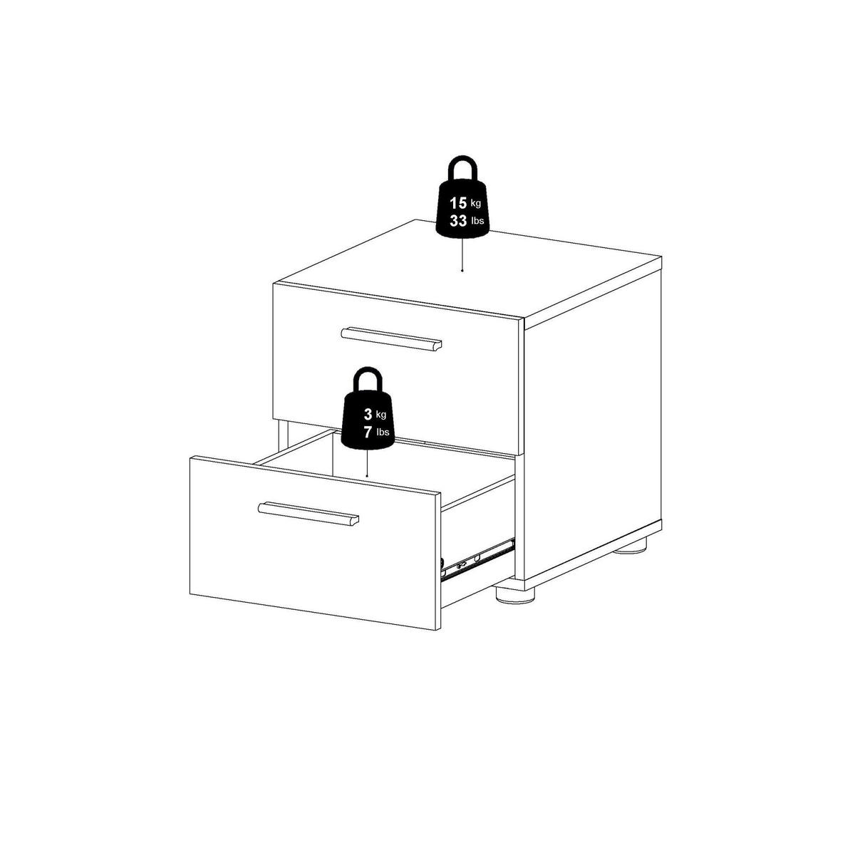 NACHTTISCH Nussbaum 40/40.25/42.3 cm - Braun, Holzwerkstoff (40.25/42.3/40cm) - DMORA