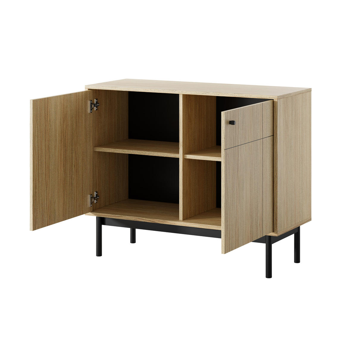 KOMMODE GIAPPONESE 104/84/39 cm mit 2 Türen Eichefarben - Eichefarben, Holzwerkstoff (104/84/39cm) - MASSENO