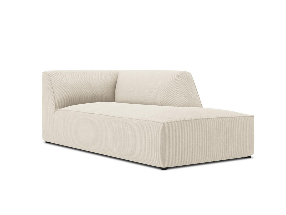 CHAISELONGUE rechts Ruby aus Cord leichtes beige - Creme, Textil (93/69/180cm) - Micadoni