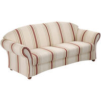SOFA Landhaus 2,5-Sitzer Kama Bezug Flachgewebe Beige/Rot gestreift - Beige/Rot, Kunststoff (202/85/81cm) - 58aufmkessel