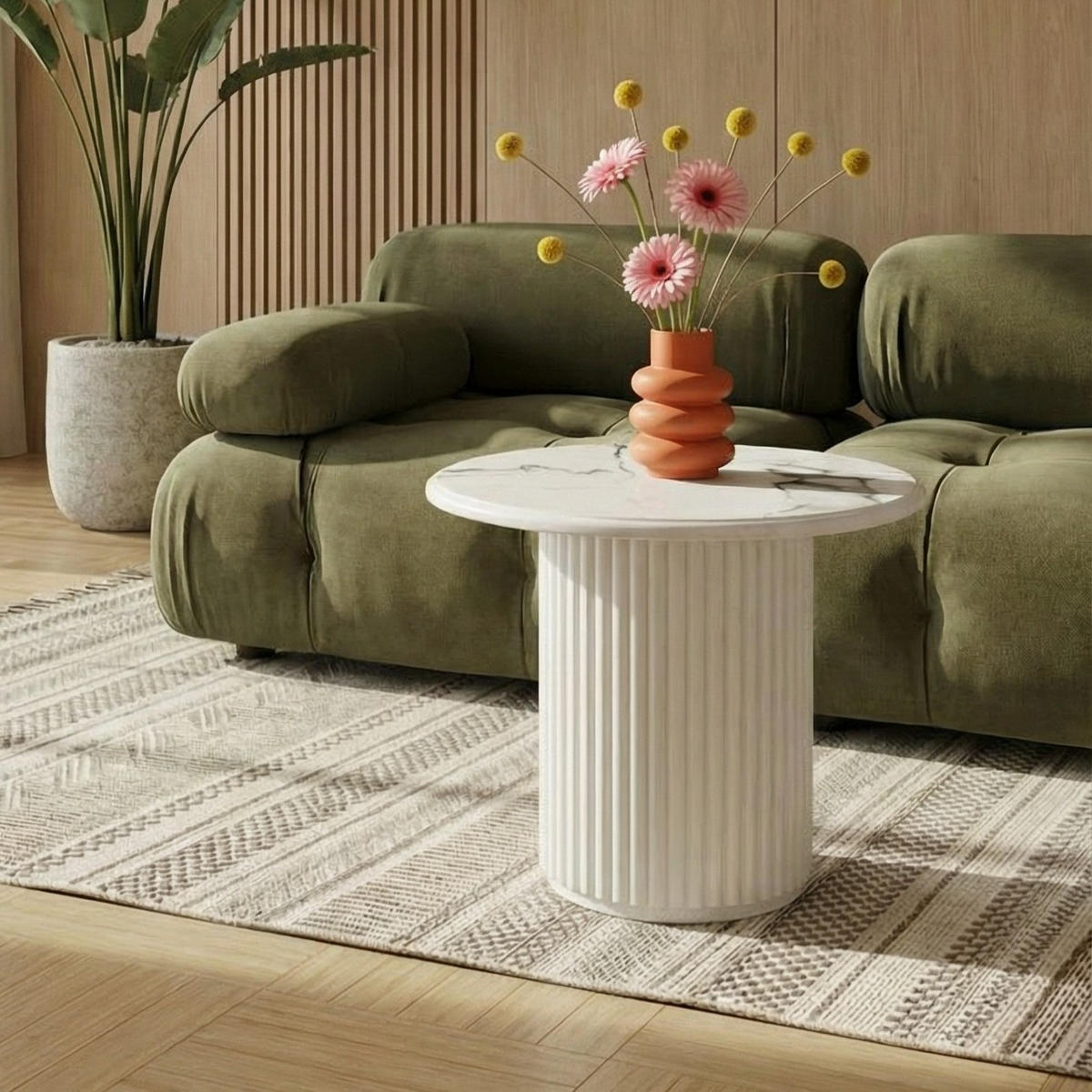 COUCHTISCH rund Weiß 60/60/45 cm - Weiß, Holz/Holzwerkstoff (60/60/45cm) - Furnhouse