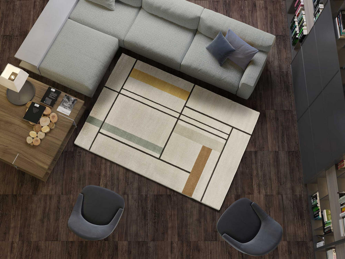 WEBTEPPICH im skandinavischen Stil Beige Domus 120/170 cm - Beige/Multicolor, Naturmaterialien/Textil (120/170cm) - Atticgo