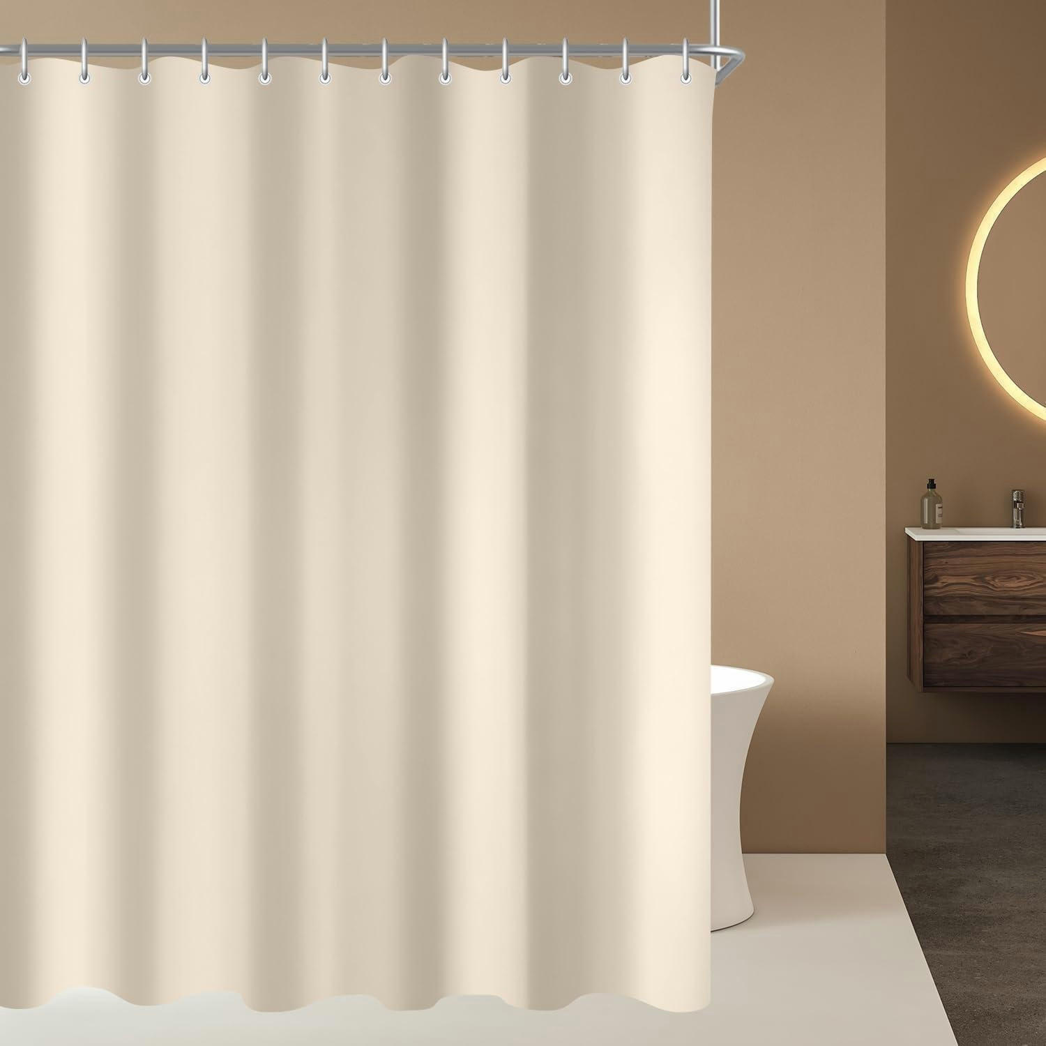 DUSCHVORHANG Beige 150 x 200 cm mit beschwertem Saum - Beige, Textil (150/200cm)