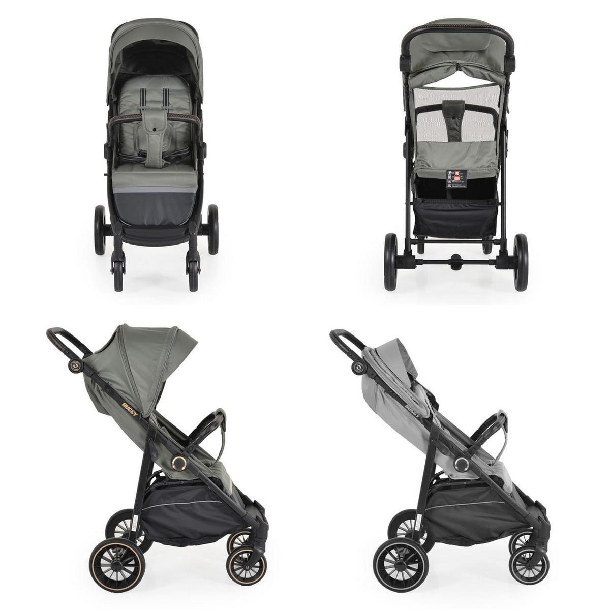 BUGGY Sommer grau Kinderbuggy, Sonnendach, EVA-Räder, verstellbar - Grau, Metall (95/58/110cm) - Moni