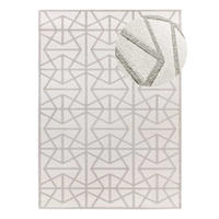 WEBTEPPICH weiß Flora 133/190 cm - Silberfarben/Weiß, Naturmaterialien/Textil (133/190cm) - Atticgo