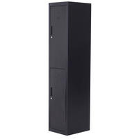 SPINDSCHRANK DE-16731 4 Ebenen mit 2 abschließbaren Türen Schwarz - Grau, Metall (38/180/46cm) - ComfortXL