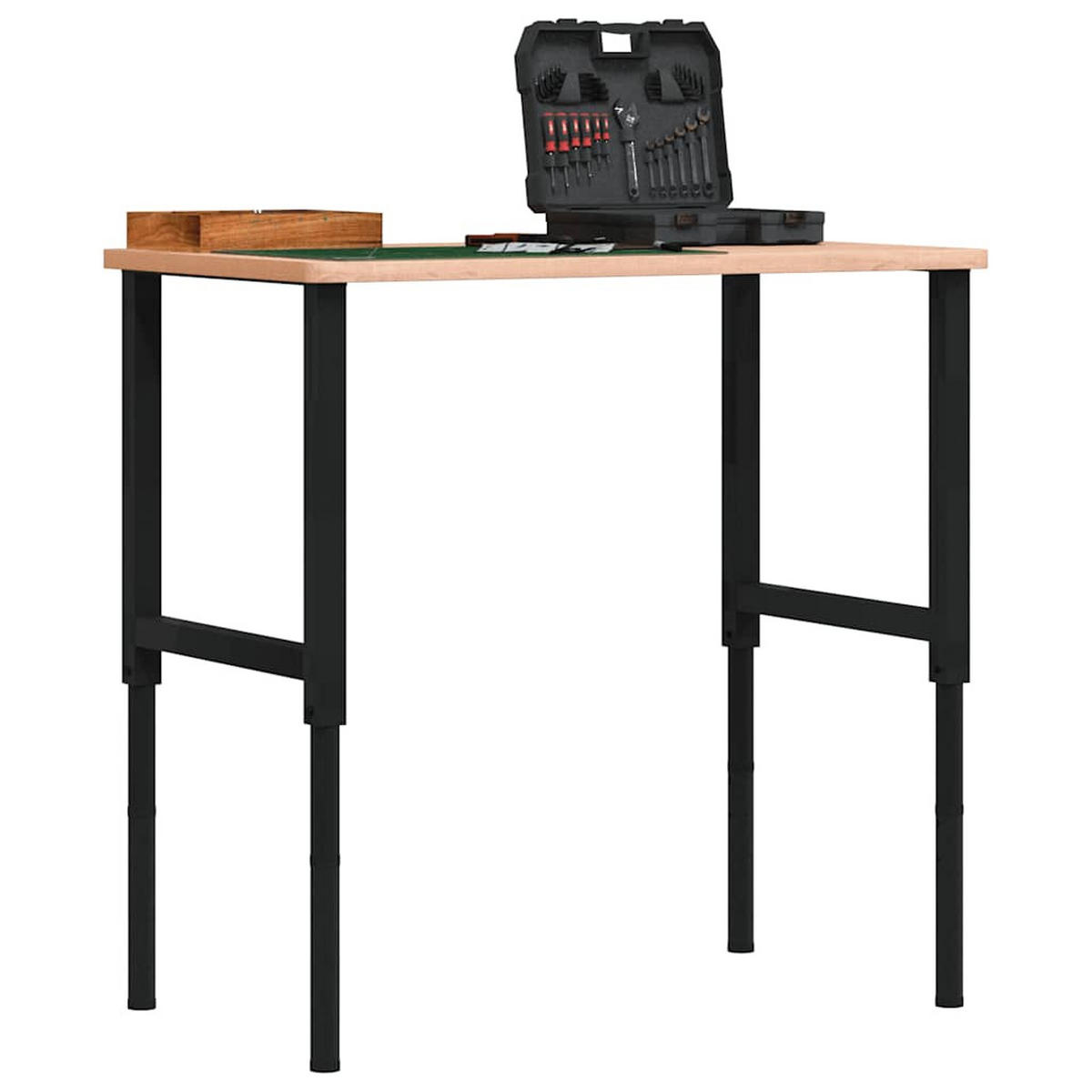 WERKBANKGESTELL Verstellbar 2 Stk. Metall 55/(69-95,5) Cm - Schwarz, Metall (55/95.5/4cm) - vidaXL